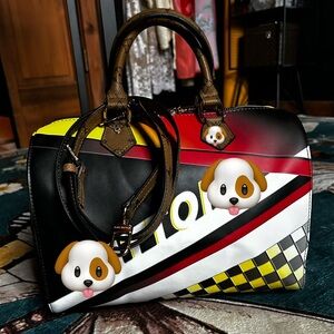 Source Unknown Black, Red, and Yellow Satchel